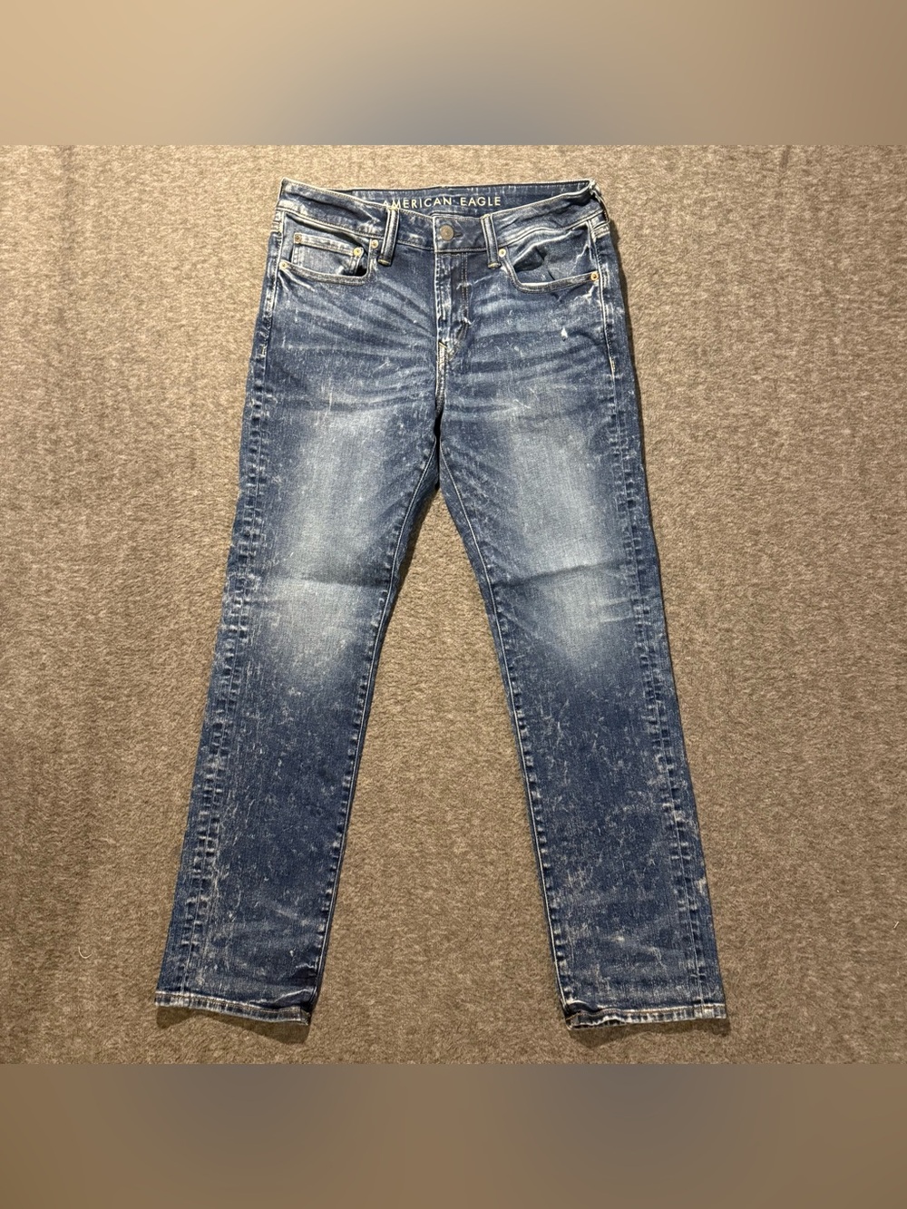 American Eagle Jeans Mens 32x32 (fit 32x30) blue Slim Straight Airflex Whiskered
